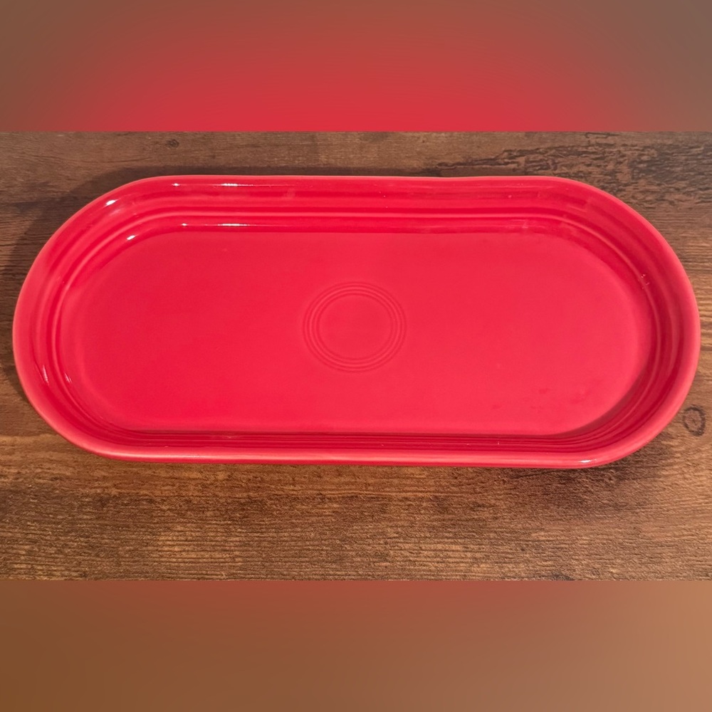 Fiestaware Fiesta Bread Platter Utility Tray Scarlett Red 12" Oval HLC